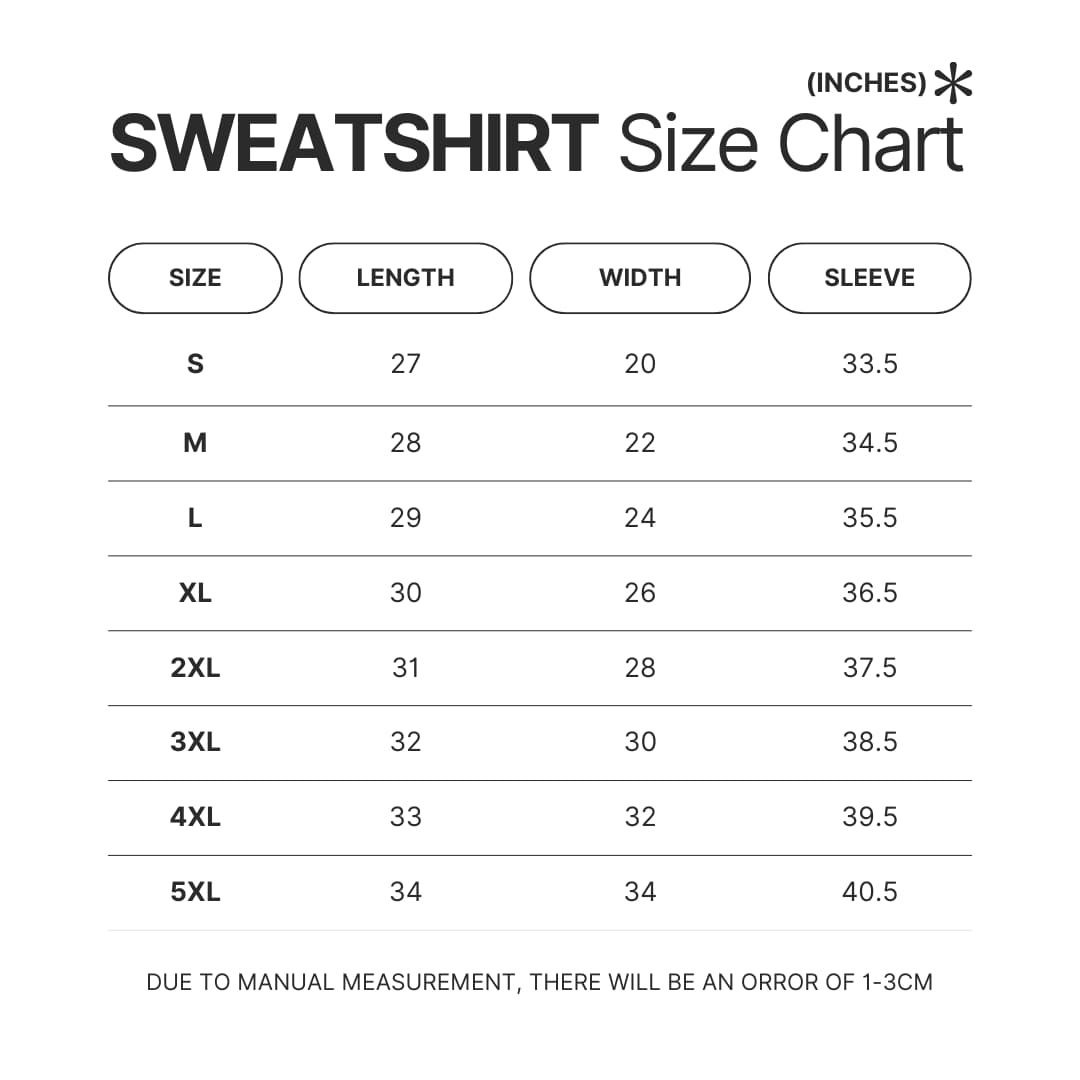 Sweatshirt Size Chart - Aqua Teen Hunger Force Store
