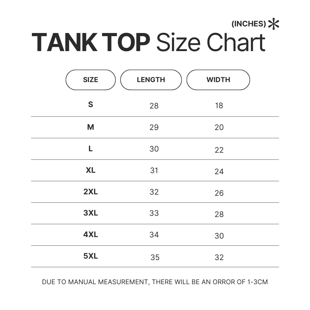 Tank Top Size Chart - Aqua Teen Hunger Force Store