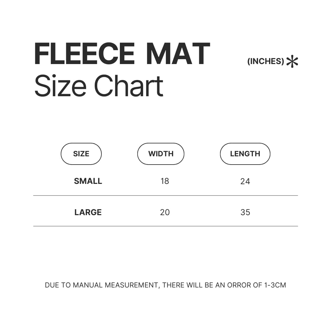 Fleece Mat Size Chart - Aqua Teen Hunger Force Store