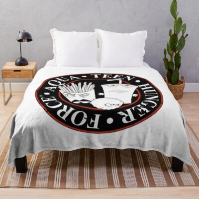 Aqua Teen Hunger Force Black And White Throw Blanket