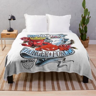 Aqua Teen Hunger Force Group Sailor Tattoo Portrait Throw Blanket