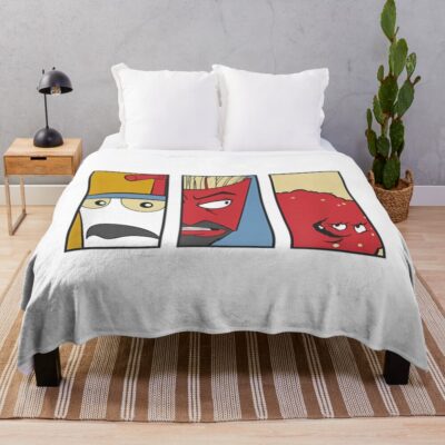 Aqua Teen Hunger Force Characters Face Throw Blanket