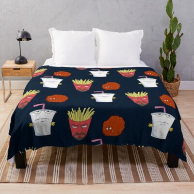 Aqua Teen Hunger Force Frylock Meatwad Master Shake Character Decal Print Throw Blanket