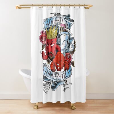 Aqua Teen Hunger Force Group Sailor Tattoo Portrait Shower Curtain