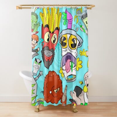 Aqua Teen Hunger Force Pure Chaos Blue Swirl Shower Curtain